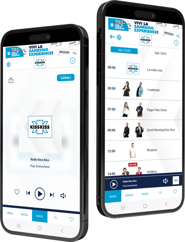 Scarica l'App di Radio Kiss Kiss KissKiss.it