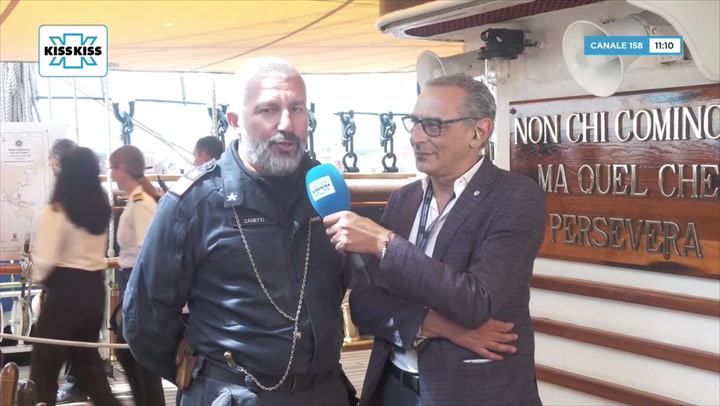 Il nostromo Luca Zanetti in diretta dall'Amerigo Vespucci