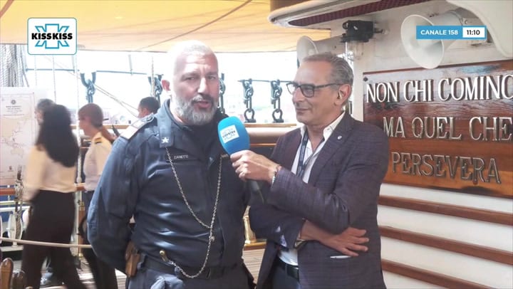 Il nostromo Luca Zanetti in diretta dall'Amerigo Vespucci